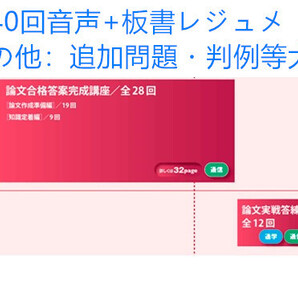 大幅値下げ中!!!「音声+板書レジュメ」2022目標 弁理士 納冨美和の論文合格答案完成コース 全40回(フルセット) 約30万円のもの