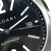 BVLGARI ブルガリ EG40S エルゴン オートマティック メンズ腕時計 SS ブラック文字盤 シルバー_画像9