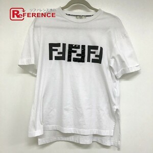 FENDI Fendi FS7011 FF Logo apparel tops short sleeves T-shirt white men's [ used ]