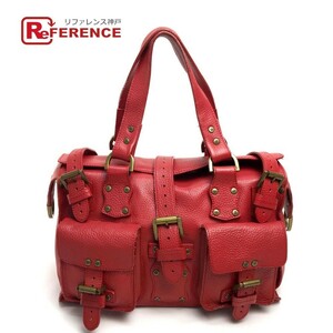 MULBERRY Mulberry Mini Boston Studs Roxanne Roxanne Handbag Leather Red Red Unisex, Handbag, Made of leather, Cowhide