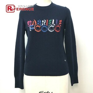 CHANEL Chanel P57330ga yellowtail L here crew neck long sleeve knitted ound-necked sweater cashmere size 34