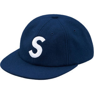 希少★新品本物【紺】★Wool S Logo 6-Panel バックアーチロゴ ウール エスロゴ パネル 正規店購入 シュプリーム 限定入手困難 Supreme1A/W