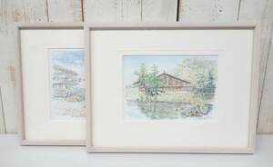 Art hand Auction 近代美術 アート 芸術*9月の浜辺 旧島松駅逓所*加藤臣二 真作保証 *水彩画 水彩スケッチ+水彩色鉛筆 *ぶらりスケッチ街歩き, 絵画, 水彩, 自然, 風景画