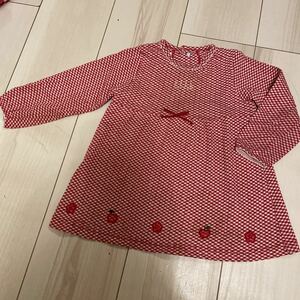 ELLE* One-piece *90* long sleeve * red * check 