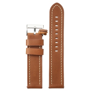 Diloy Watch Belt 24 -мм подлинная кожаная кожаная кожаная полоса 384EL Vintage Light Brown