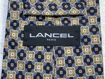 ☆送料無料☆ LANCEL ランセル 古着 イタリア産 シルク ネクタイ 総柄 ブラック ファッション小物 中古 即決_画像6