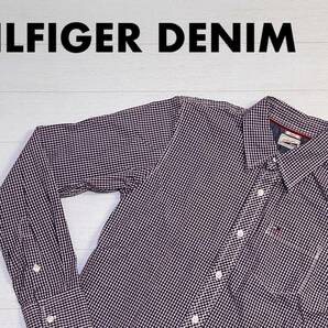 ☆送料無料☆ HILFIGER DENIM ヒルフィガー デニム 古着 長袖 チェック マチ付き シャツ メンズ S グレー トップス 中古 即決の画像1