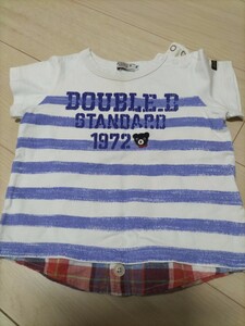 ミキハウス ダブルビー 80 ダブルB Tシャツ 重ね着風Tシャツ