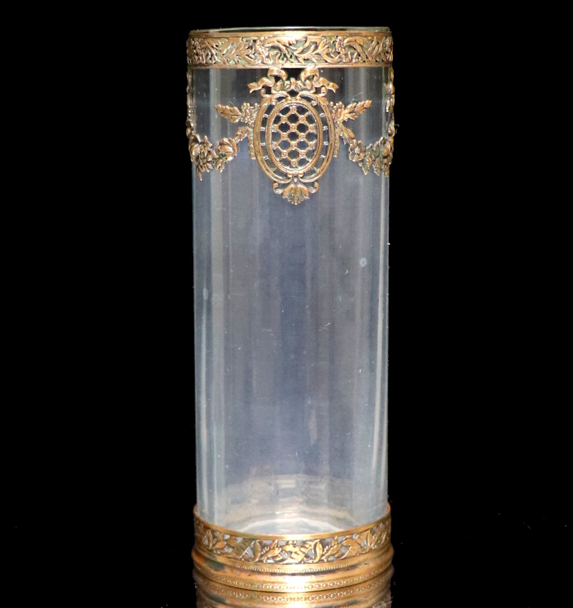 全国総量無料で オールド・バカラ 1900年頃 アートピース 花瓶 地模様 壺 アンティーク - テーブル用品