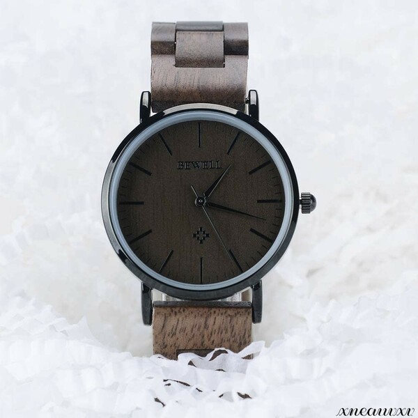 モダンな 木製腕時計 ブラウン 軽量 日本製クオーツ レディース 天然木 バンド クオーツ カジュアル 木材 クラシック ウッド 女性 腕時計