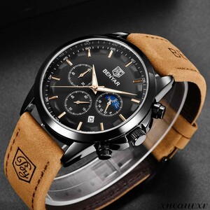 オシャレな 腕時計 ブラック クオーツ メンズ ウォッチ 防水 カジュアル ビジネス 高品質 モダン 男性 腕時計 ギフト プレゼント