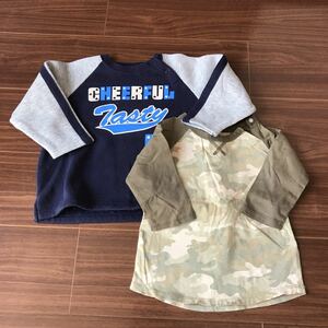 子供服 男の子 95 裏起毛トレーナー カモフラ長袖Tシャツ