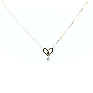  Ahkah fi rouge Heart small s way ( plain ) necklace K18YG(18 gold yellow gold ) pawnshop exhibition 