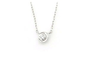  Star Jewelry moon setting diamond necklace 0.04ct K18WG pawnshop exhibition 
