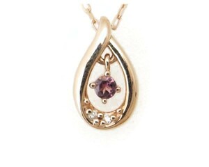 ヨンドシー 紫色石ダイヤモンドネックレス K10PG(10金 ピンクゴールド) 質屋出品