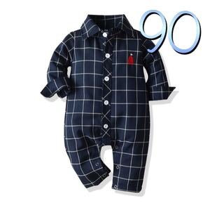男の子 ロンパース カバーオール 90cm チェック柄 オシャレ カジュアル