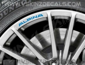 海外n 送料無料 BMW ALPINA アルピナ カッティング ホイール リム AQUA 100mm 8枚セット ステッカー