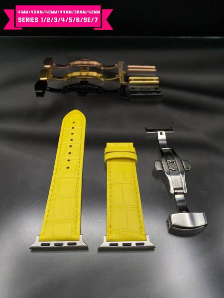 イエロー ウルトラ シリーズ10 動画 本革 牛革 レザー ベルト バンド アップルウォッチ 46mm 49mm 45mm 41mm 40mm 44mm 38mm 42mm