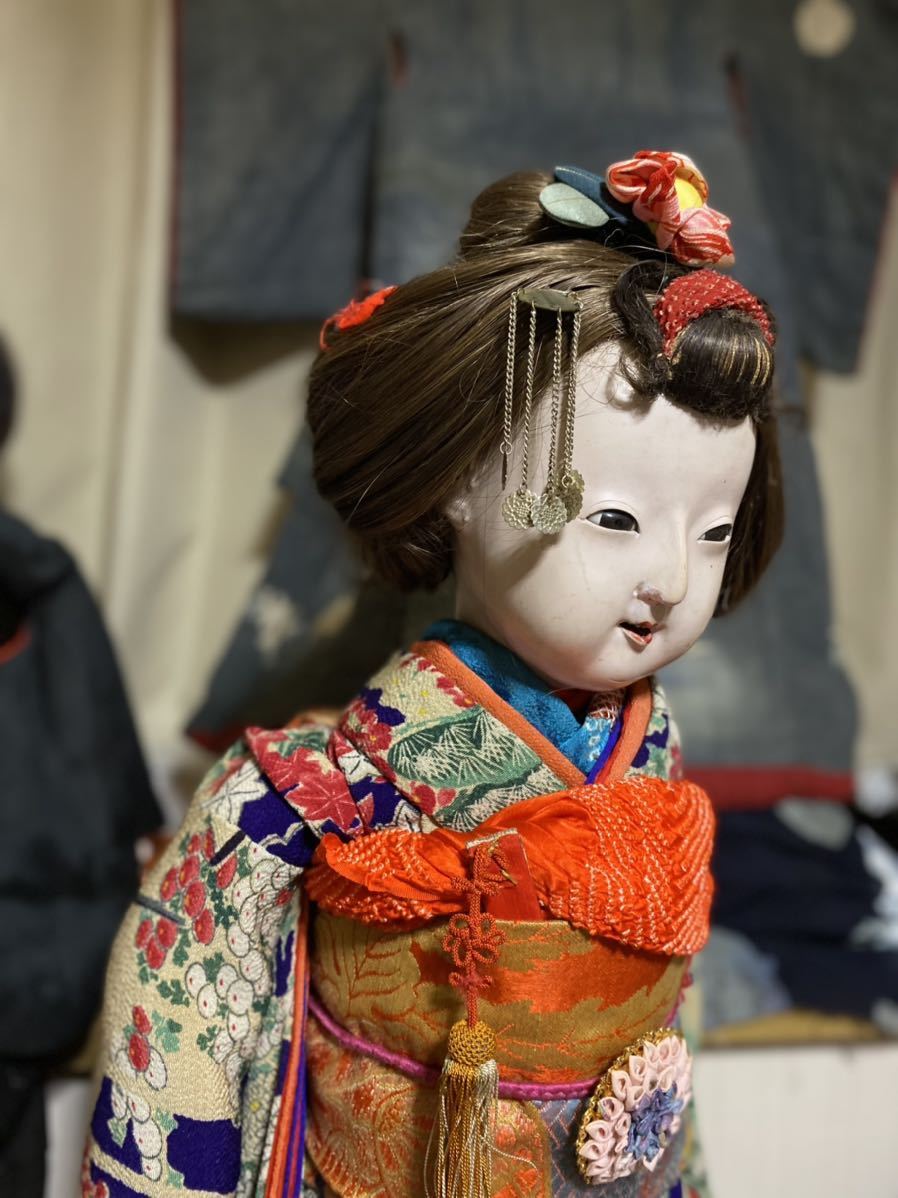 専門ショップ 古い市松人形 洋装 背丈約43㎝ - アンティーク ...