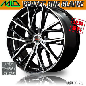 ホイール新品 1本のみ マルカ M.I.D VERTEC ONE GLAIVE Dブラックポリッシュ/UCDC 18インチ 5H114.3 7J+55 φ73 業販4本購入で送料無料