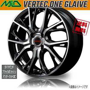 ホイール新品 1本のみ マルカ M.I.D VERTEC ONE GLAIVE Dブラックポリッシュ/UCDC 16インチ 4H100 6J+43 φ67 業販4本購入で送料無料