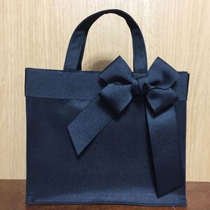 リボンバッグミニ ブラックヒラリボン