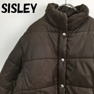 【人気】SISLEY/シスレー 中綿ジャケット イタリア製 ナイロン100％ ブラウン サイズS レディース/S3456