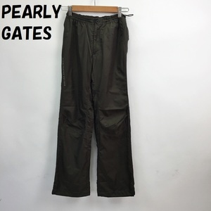 【人気】PEARLY GATES/パーリーゲイツ ナイロン ジャージパンツ カーキ サイズ0 レディース/S3465