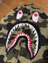 ◆ 1円スタート ◆ A BATHING APE 1st CAMO SHARK FULL ZIP HOODIE アベイシングエイプ シャークパーカー エイプ BAPE 猿カモ 3XL _画像6