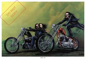 ポスター★David Mann×Easyriders 014「Show Off」★チョッパー/ナックル/パンヘッド/ショベル/ヘルズエンジェルス/Hell's Angels