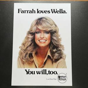 ポスター★ファラ・フォーセット『WELLA』シャンプー1970年代広告（Farrah Fawcett）★チャーリーズ・エンジェル/ファラ・カット