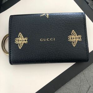 美品 グッチ GUCCI 6連キーケース レザー Bee Star NERO ORO 495071 ビースター 蜂 黒 ブラック