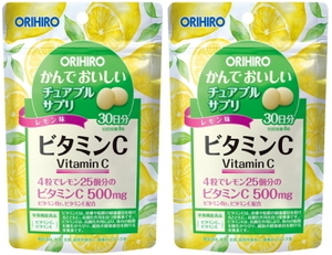 【送料無料】 かんでおいしいチュアブルサプリ ビタミンC 120粒（30日分）×2個セット オリヒロ