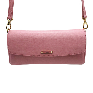 FENDI FENDI Shoulder Bag 8M0327 Pink Shoulder Bag Ladies Used, حقيبة كتف, مصنوعة من الجلد, جلد البقر