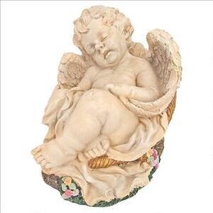 昼寝する子供の天使（小） エンジェル 置物彫刻インテリアアウトドア対応ガーデンアクセントオブジェ雑貨屋外屋内西洋洋風