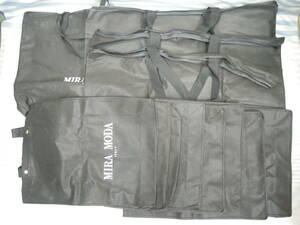 (う-D1-166) MIRA MODA ミラモーダ　ITALY　エコバッグ　ブラック　まとめて　12枚　収納袋　整理袋　中古