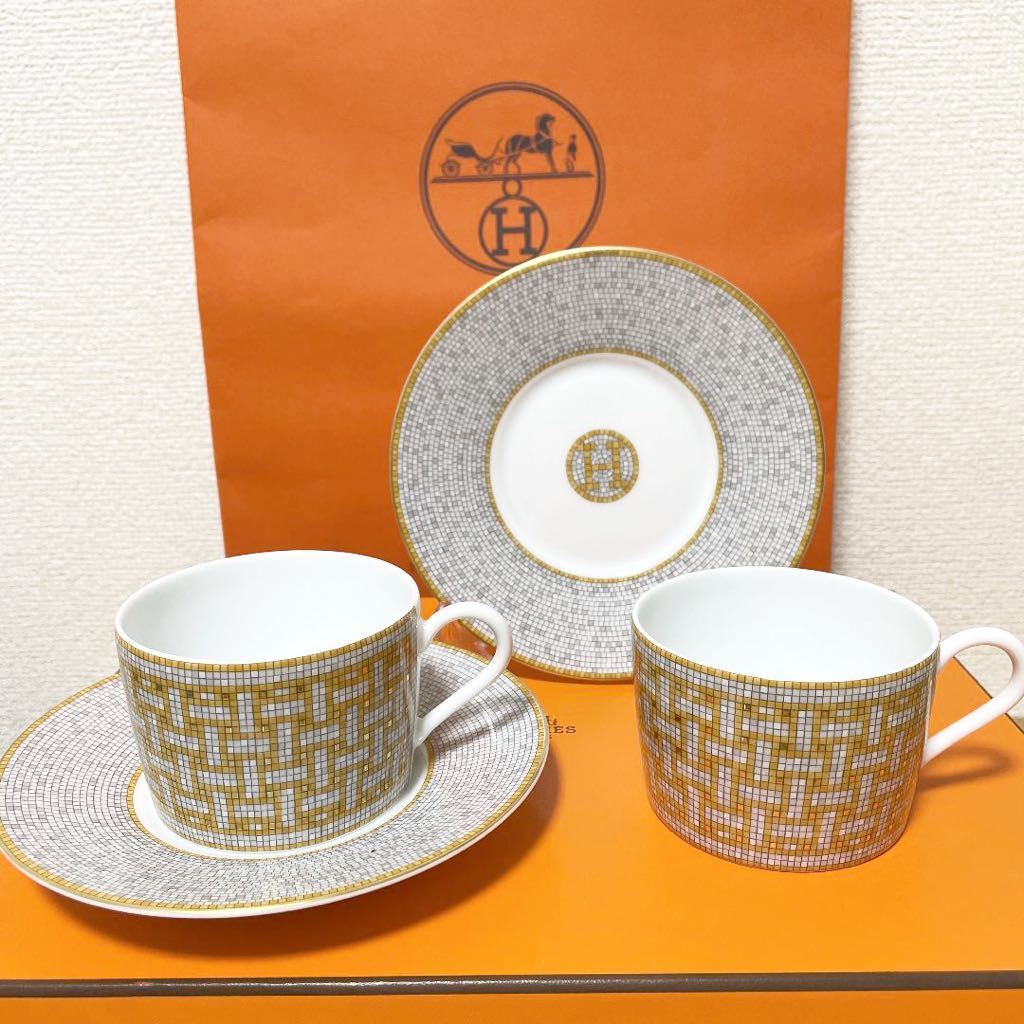 はかなりお Hermes - HERMES プラチナモザイク ティーカップセットの