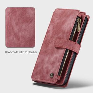 iPhone 13 mini leather case iPhone 13 Mini case notebook type card storage fastener attaching purse type red