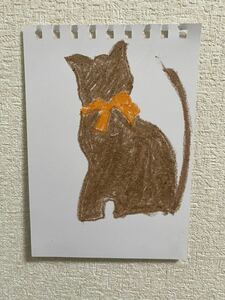 Art hand Auction 白鳩作品集｢猫のそっぽ｣, 美術品, 絵画, パステル画, クレヨン画