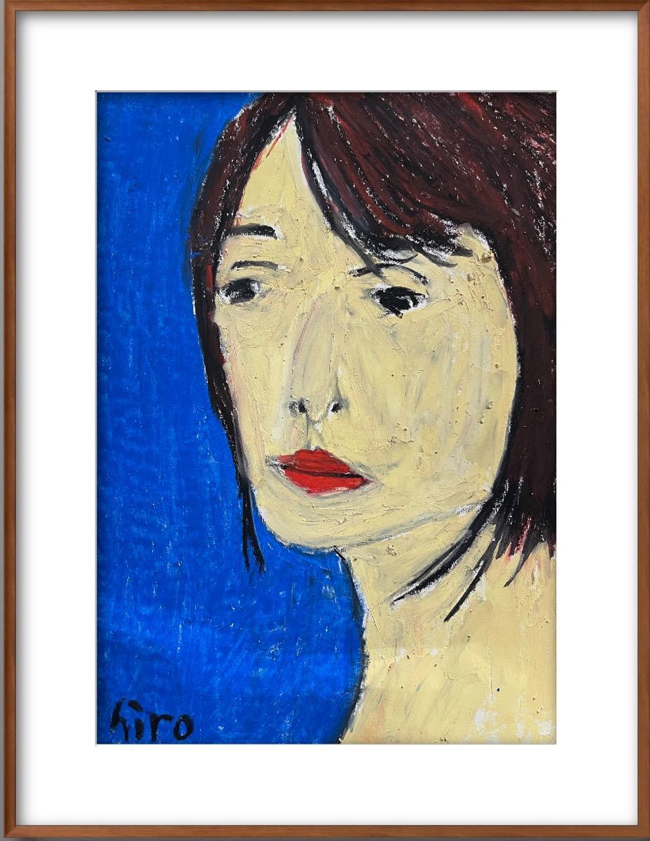 Künstler Hiro C New Face, Kunstwerk, Malerei, Pastellzeichnung, Buntstiftzeichnung