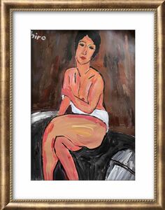 絵描きhiro C「ソファーに座る裸体(模写)」
