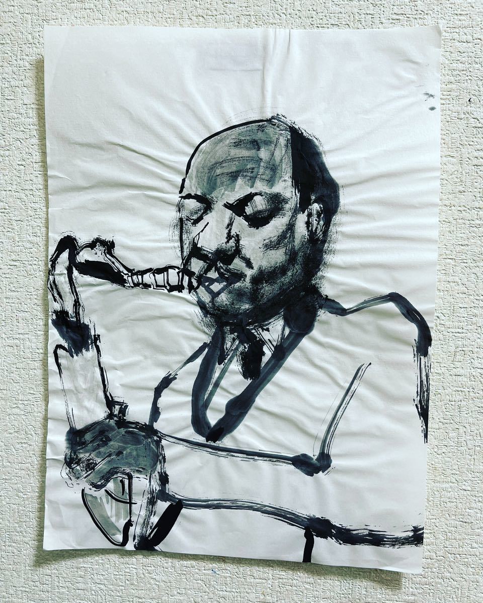 絵描きhiro C｢SAX MAN｣, 美術品, 絵画, 水墨画