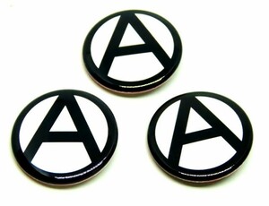 アナーキー　マーク　缶バッジ　小　３個セット　anarchy　PUNK　パンク　ロック　グッズ　定番　無政府主義　戦争反対