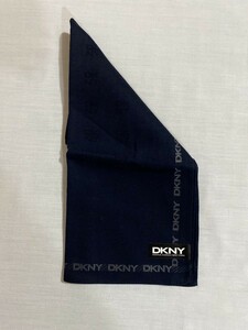 【正規品】 DKNY / ダナ・キャラン ハンカチ　未使用品　ダークネイビー　透かし模様 　#dbt-6605