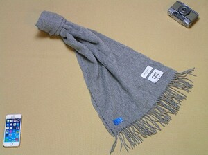 マフラー♪オペークドットクリップOPAQUE.CLIP レディース どんな色の服にも合わせやすいグレーGray系無地 Woolウール 3522■郵便送料250円