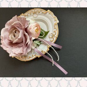 【お値引き】コサージュ ピンク 薔薇 フォーマル 卒業式 入学式ハンドメイド