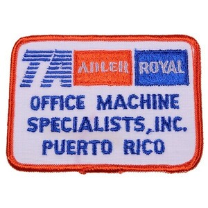 BL133 TA ADLER ROYAL OFFICE MACHINE SPECIALISTS, INC. PUERTO RICO ロゴ ワッペン パッチ エンブレム 輸入雑貨 四角形