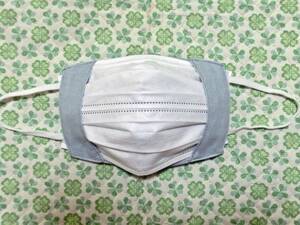 *③ sombreness blue * double gauze non-woven mask cover *L size *2WAY* sombreness color * one sheets tailoring *