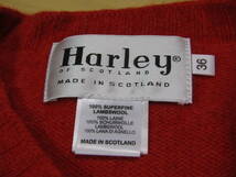 Y送料無料△003【Harley OF SCOTLAND ハリーオブスコットランド】スコットランド製 ニット プルオーバー レッド SIZE 36_画像10