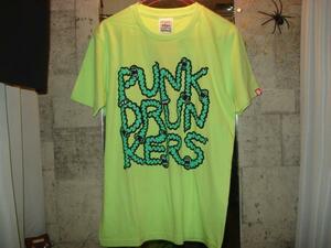 PUNK DRUNKERS★幼虫ロゴTEE'2013★S★LIME★モンスター★Tシャツ★半袖★パンクドランカーズ★廃盤